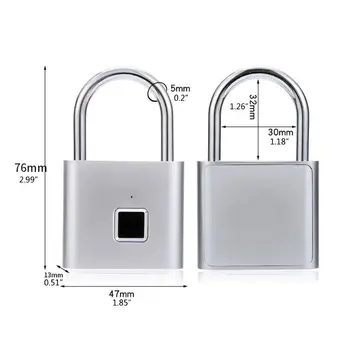 

Smart Keyless Fingerprint Lock USB Charge Anti-theft Padlock for Door Luggage MOLC