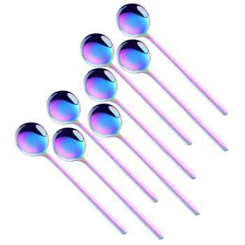 

Practical 1 Set 8 Pcs Cute Small Coffee Spoons Stainless Steel Rainbow Demitasse Spoons for Tea Spoons Dessert Spoons Cutlery
