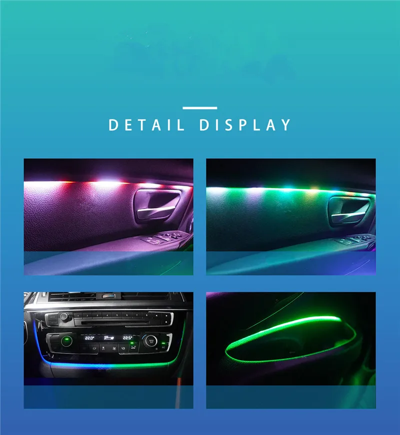 dodge charger headlights 6 in1 18 in 1 64 Color RGB Symphony Car Ambient Interior LED Acrylic Guide Fiber Optic Universal Decoration Atmosphere Lights foggy headlights