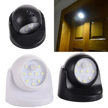

9LED 360 Degree Rotating Automatic Sensor Light Two Colors Ultra Bright Night Light Automatic Infrared Wall Lamp Motion Sensor