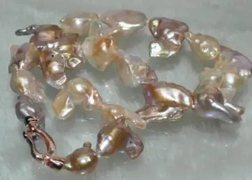 NECKLACE+Natural Rare Multicolor Baroque kasumi Pearl Necklace