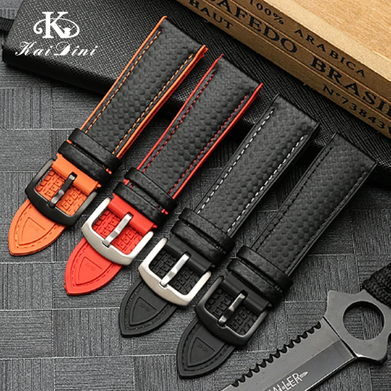 Citizen Watch Strap 24mm Carbon Fiber Watch Strap Silicone Watch 