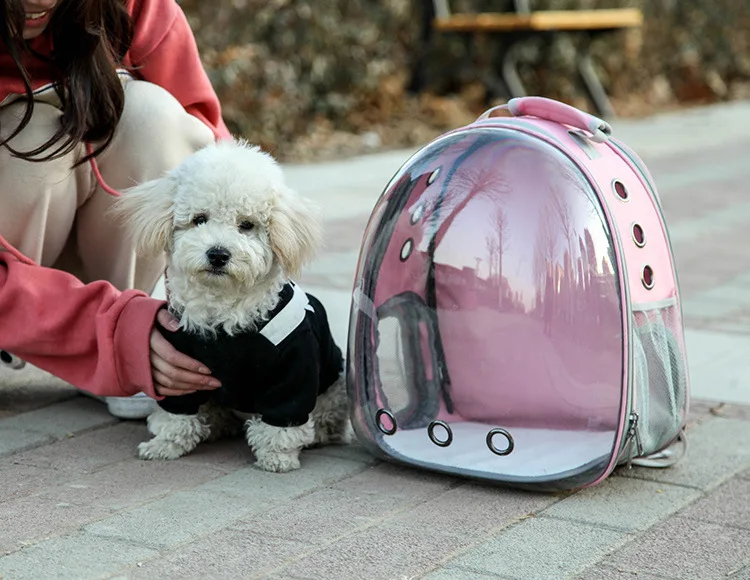 Mochila expansível de pvc para cães, bolsa