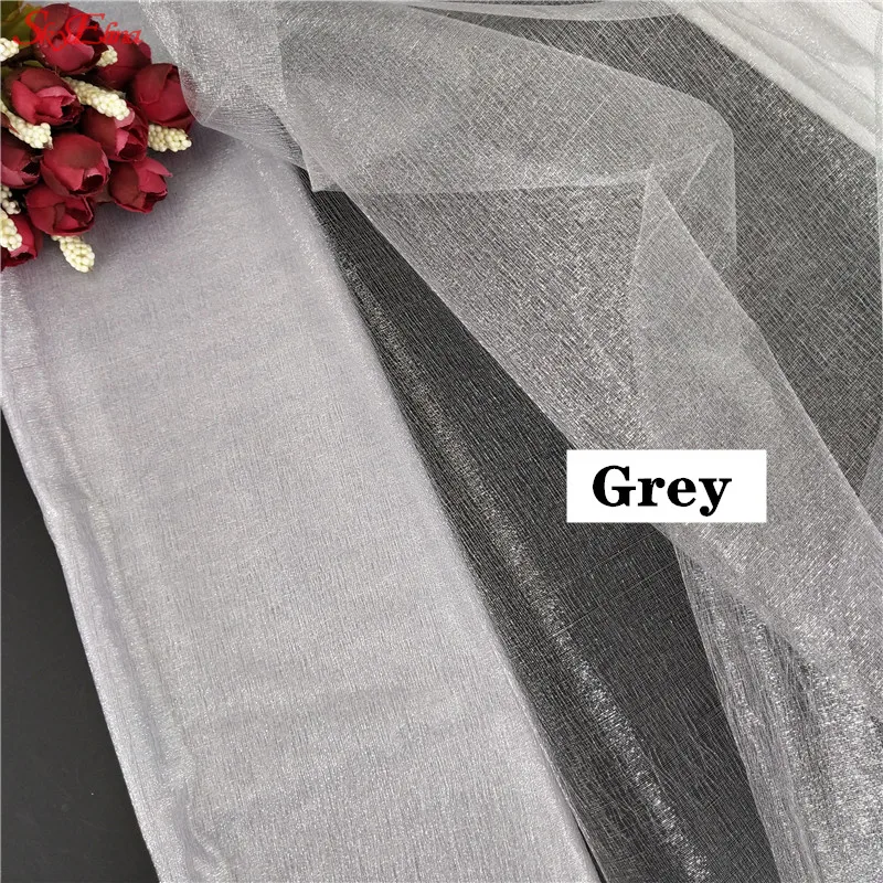 gray 48 см* 10 м Хрустальная органза тюль рулон ткани для свадьбы, свадьбы, дня рождения ребенка душ Boda вечерние Принадлежности Декор настольная дорожка 5z - Цвет: gray