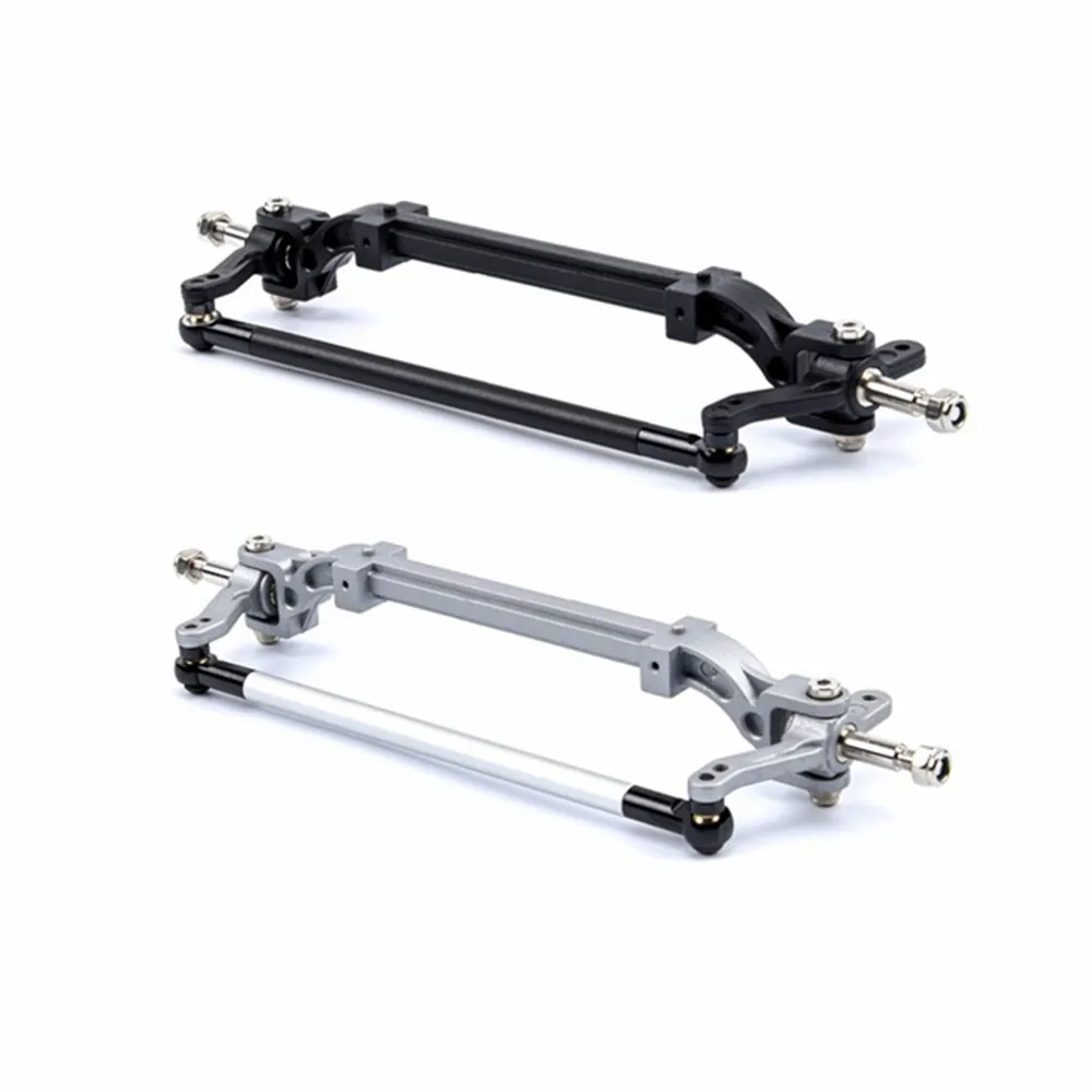 

1PCS Metal Front Axle Steering Rod Link Pole Acce for 1/14 Tamiya RC Tractor Truck Car - Silver & Black