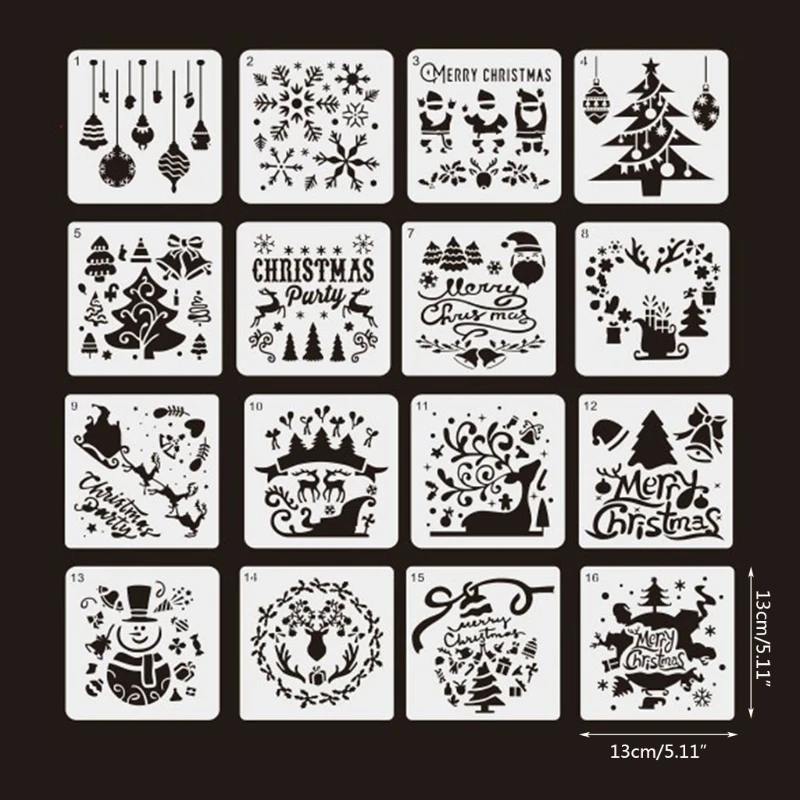 

Christmas Drawing Template Stencil Painting Scrapbooking Stamping Embossing DIY Art Craft Diary Decorative