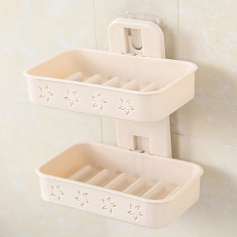Ванная комната крюк для душа мыло коробочка, мыльница: отделение для хранения ювелирных изделий лоток держатель Чехол держатель мыла с двойными стенками Полка Стеллаж для хранения губки полка