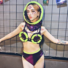 Бар Ds Костюм Певица Танцовщица Боди Хип-Хоп Танец Костюм Джазовый Танец Сексуальное Платье Певица Сценическая Одежда