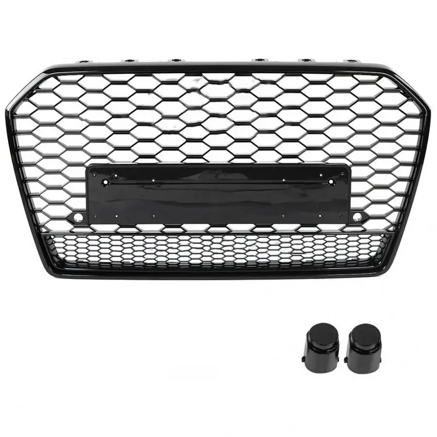 

Front Sport Hex Mesh Honeycomb Hood Grill Black for A6/S6 C7 2015 2016 2017 2018 For RS6 Style