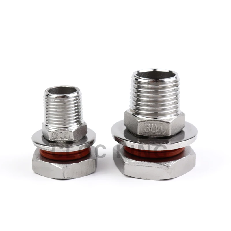 Pipe Fitting Hose Pipe Fitting 1/4&rdquo; 3/8&rdquo; 1/2'' BSP Homebrew Hardware Kettle/Keg Weldless Bulkhead 304 Stainless Steel Fitting DN8 DN10 DN15