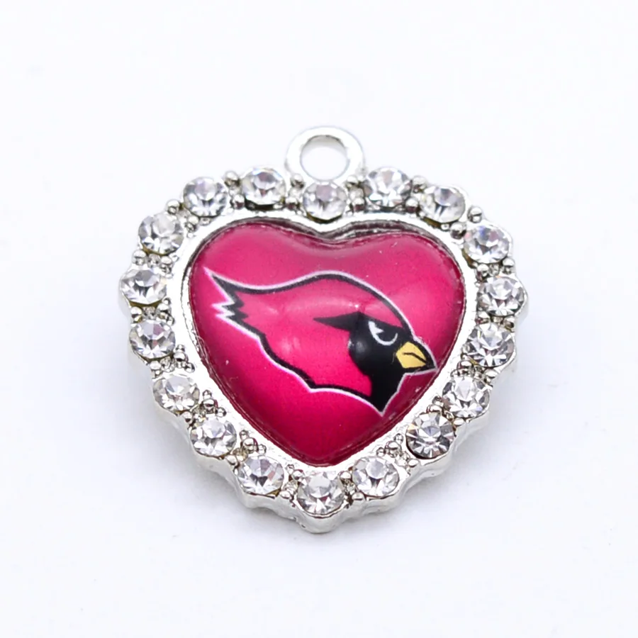 Серебряный кулон, стразы, амулеты Arizona Cardinals, амулеты для браслета, ожерелья для женщин и мужчин, футбольные фанаты, Paty Fashion - Окраска металла: as picture