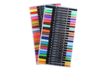 

Dual Tip Brush Marker Watercolor Pen Fineliner Highlighters Brush Drawing Coloring Art Sketching Calligraphy