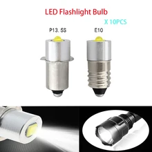 

10PCS P13.5S E10 3W Flashlight LED Bulb 6-24V Cold Warm White High Bright Lamp Bulbs Spotlight Torches Emergency Work Lighting