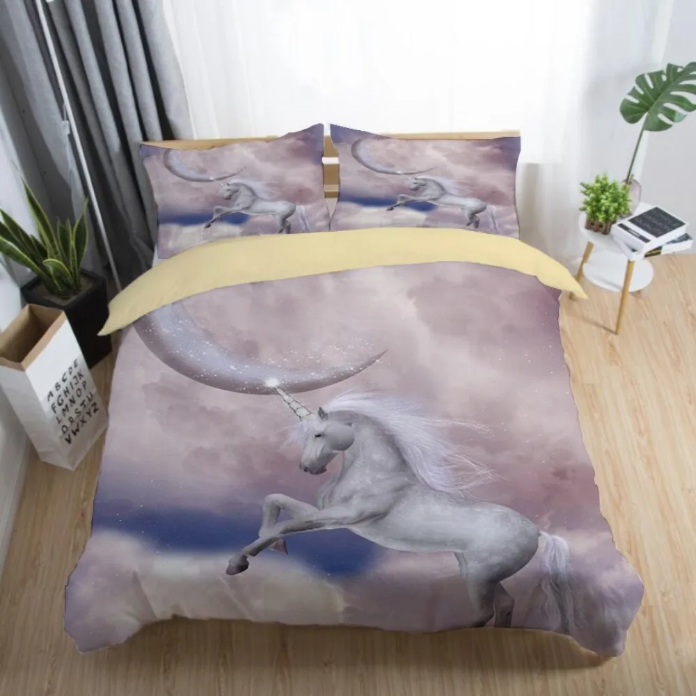  Disney Cartoon Magic World Unicorn 3D Bedding Set Baby Kids Boys Girls Bedroom Decoration Quilt Duv - 4000334938825