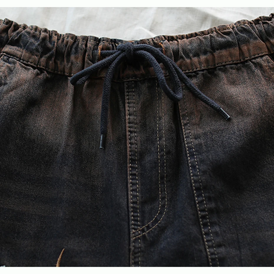 Женские джинсы деним брюки повседневные длинные большие свободные вышивка Божья коровка рваные отбеленные для осени AZ30212018