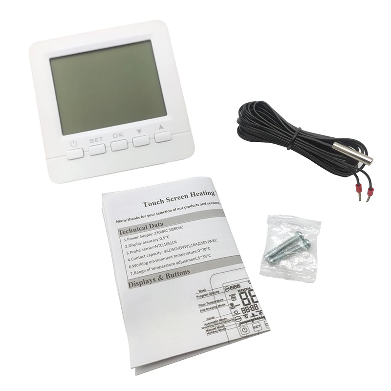 Wi-Fi APP control HY02B05 90-240V 16A 3A термостат для комнатного управления температурой для электрической или водной системы отопления