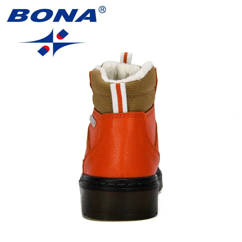 BONA/Новинка 2019 года Дизайнерские детские зимние ботинки на платформе Плюшевые