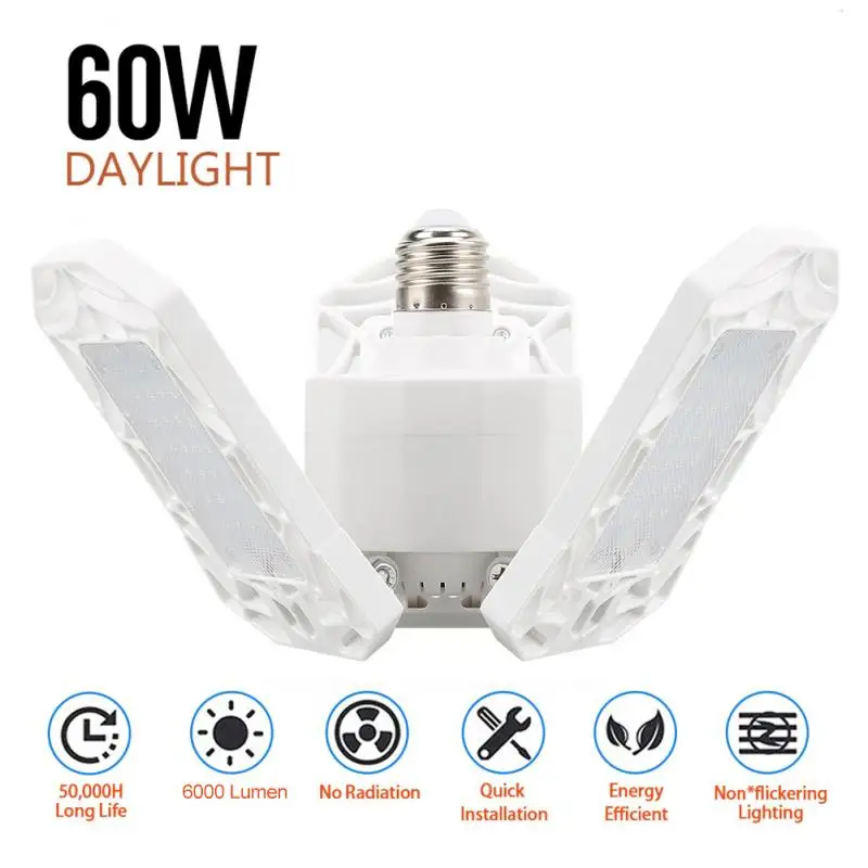360 Degrees 60W Triple Indoor Light Collapsable Adjustble Light 6000 Lumens 