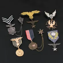 Nueva medalla de Pin de solapa Retro de águila para hombre, traje con borlas, broches metálicos, insignia Vintage, accesorios para hombres y mujeres, joyería barata