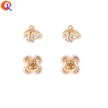 

Cordial Design 30Pcs 7*7MM Jewelry Accessories/Earring Findings/Pendant/DIY Making/Genuine Gold Plating/Hand Made/CZ Charms