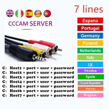 

7 clines Cccam Portugal For Spain Oscam Germany DVB S2 free satellite TV decoder Ccam Dazn Satellite TV receiver