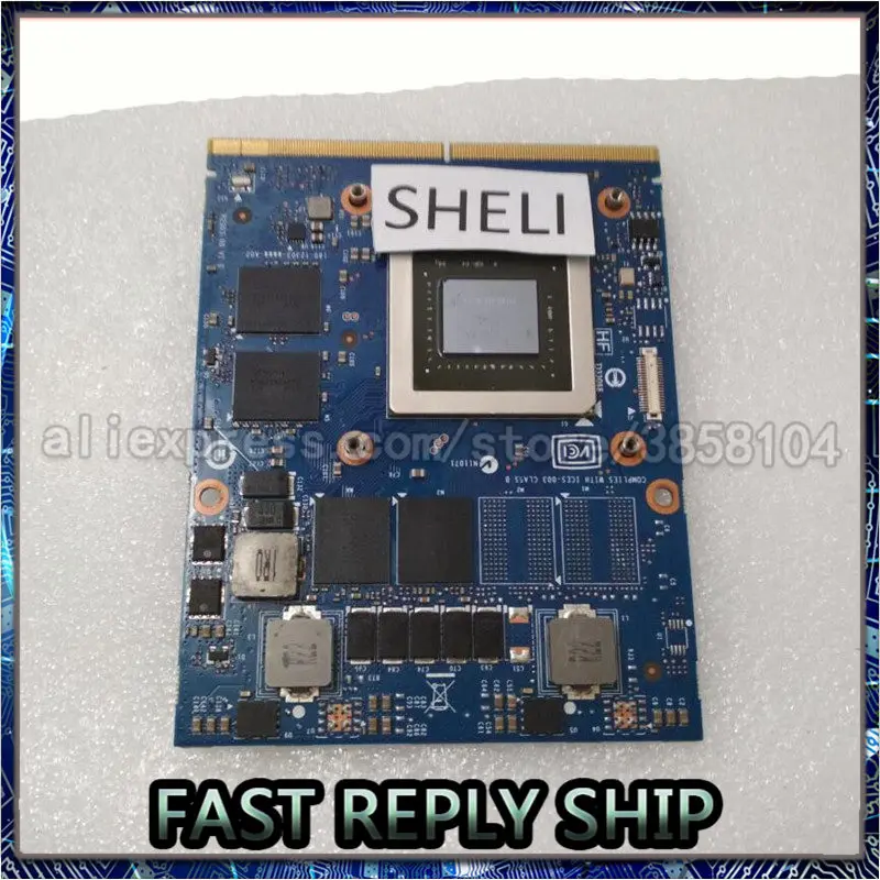 SHELI GTX 765M GTX765M 2 Гб видеокарта MXM SLI для Dell M15X M17X M18X ноутбука 765 GTX765 N14E-GE-B-A1 CN-09R3F5 |
