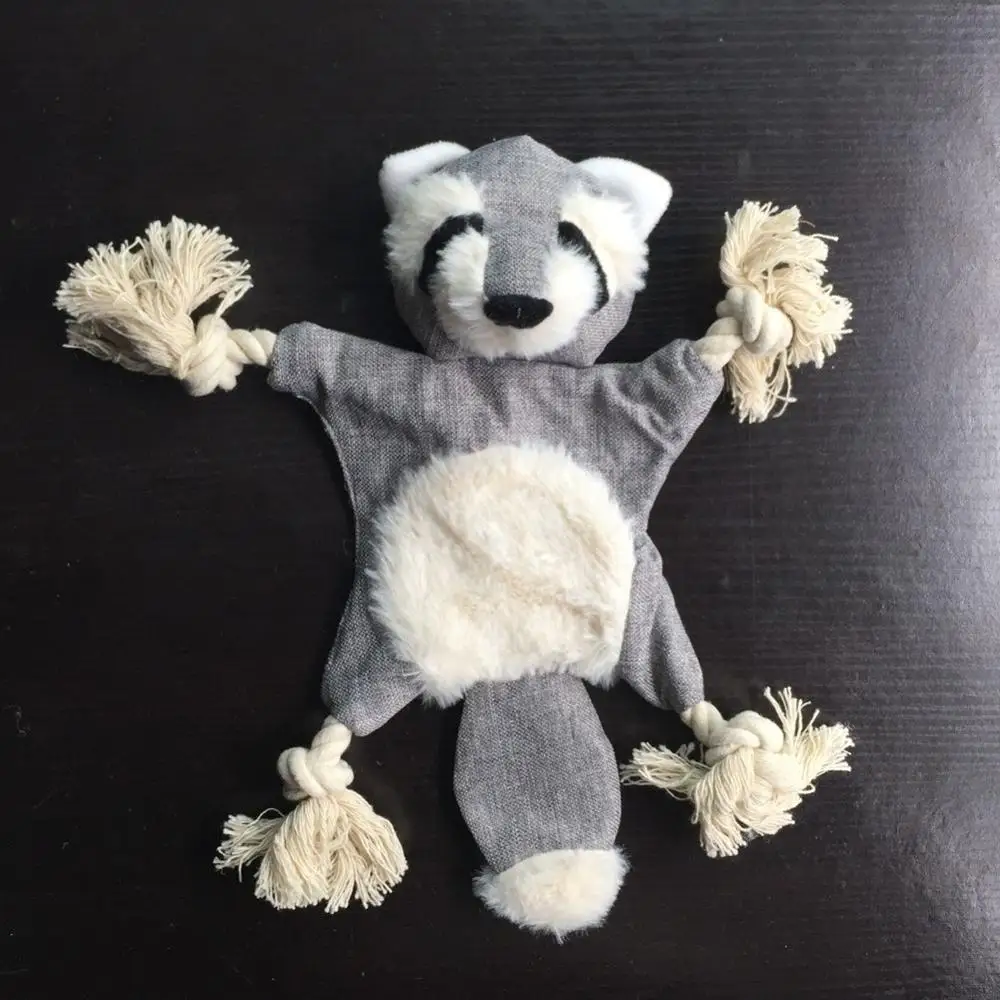 raccoon Питомец собака пищащая игрушка Прочный Милый папа утка делая звук плюшевые собаки жевательные игрушки для щенков обучение прорезывания зубов Игрушки для маленьких средних собак - Цвет: raccoon