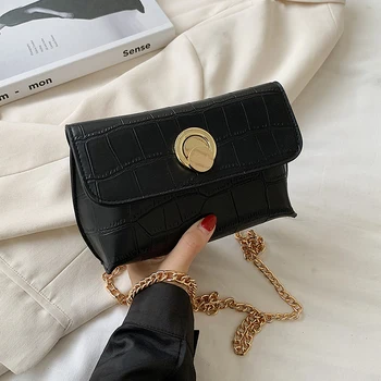 

HOCODO Crocodile Pattern Women Handbags Quality PU Leather Chains Crossbody Bags For Women 2020 Female Designer Shoulder Bags