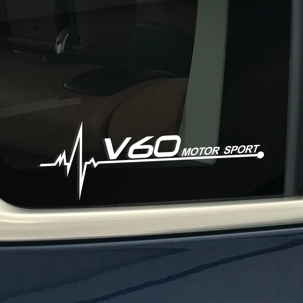2 шт. авто наклейки на боковое окно для Volvo S60 XC90 V40 V50 V60 S90 XC60 XC40 AWD T6 Пленительные виниловые наклейки аксессуары - Название цвета: V60