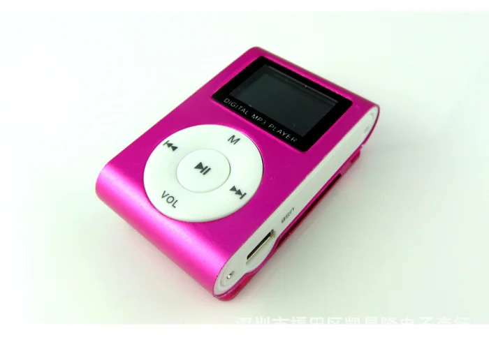 Мини MP3 плеер с зажимом 16 Гб MP3 портативный экран микро Бег для мини SD lcd Спортивная карта бег плеер Поддержка TF - Цвет: rose