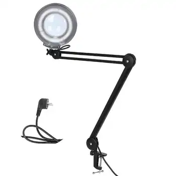 

LED Clip-On Magnifying Light 5X Magnifier Lamp for Embroidery Engraving EU Plug 220V Black LED Magnifying Light