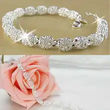 Великолепные Подарки свадебные очаровательные цепи Женский браслет серебряные ювелирные изделия браслет