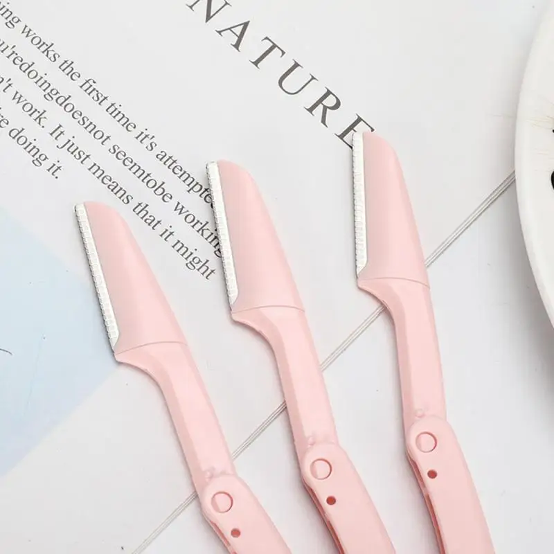 3 Pcs/set Women Foldable Eyebrow Trimmer With Protective Net Facial Hair Removal Grooming Shaping Shaver Beauty Makeup Tools_voghion.com
