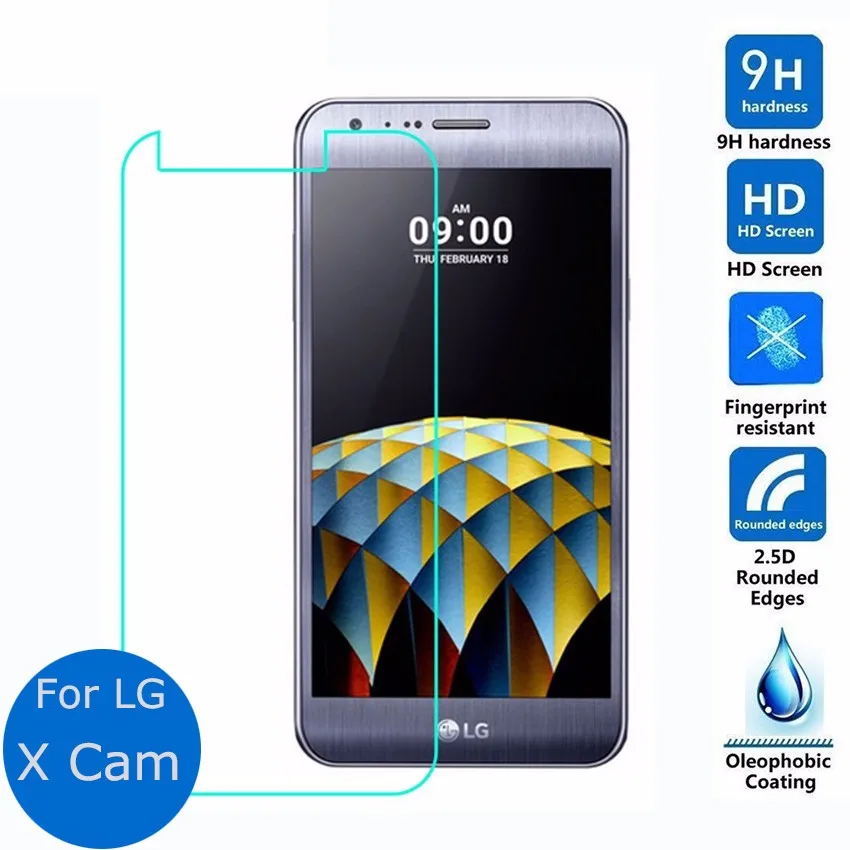Front Safety Tempered Protective Glass Film 0.3mm For Lg X Cam K580 (5.2"inch) Screen Protector