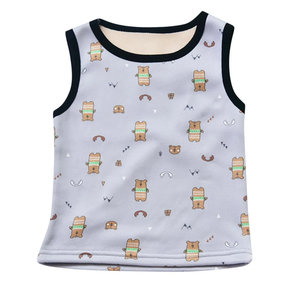 Cute Autumn Winter Baby Warm Thick Vest Toddler Baby Kids Boys Girls Winter Warm Cartoon Coat Outwear Clothes Waistcoat Clothes