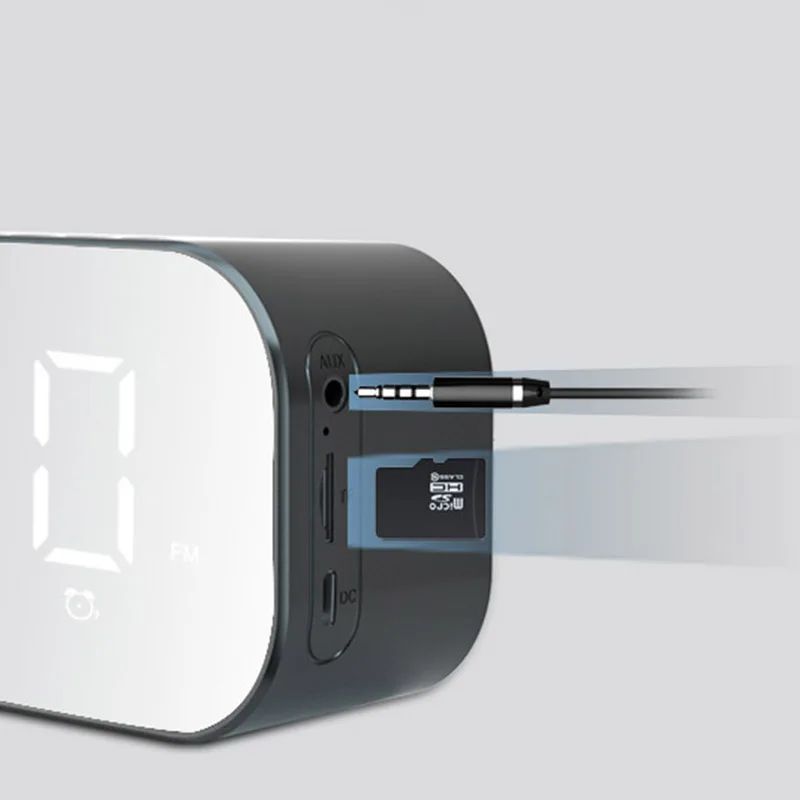 S5 Bluetooth/беспроводной динамик светодиодный зеркальный цифровой будильник 3D портативный динамик температурный дисплей Поддержка Bluetooth, TF AUX