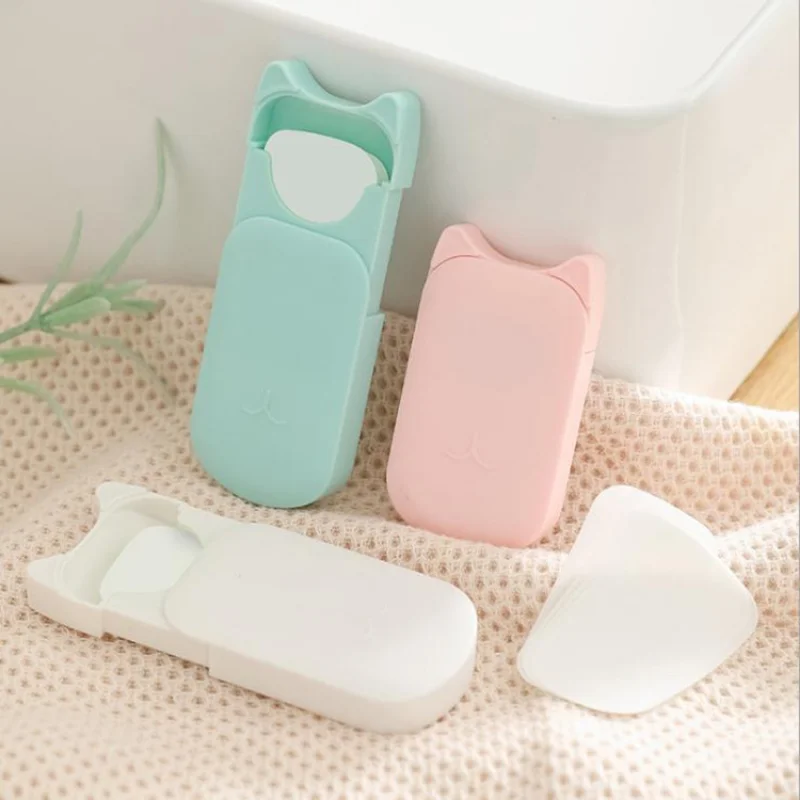 

New Fashion Soap Papers Travel Disposable Hand Washing Paper Soap Portable Hotel Mini Boxed Soap Chips Disposable Soap