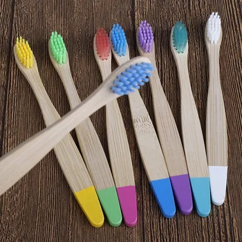 

10pcs Environmental Bamboo Handle Medium Bristle Teeth Brush Healthy Oral Care Hygiene Toothbrush Teeth Cleaning for Kids
