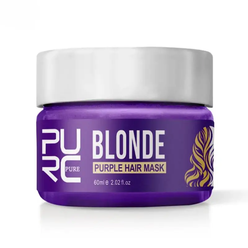 60ml PURC Blonde Purple Hair Mask Repair Frizzy Hair Make Hair Soft Smooth Remove Yellow Brassy Tones Hair Root Treatment Mask 60ml PURC Blonde Purple Hair Mask Repair Frizzy Hair Make Hair Soft Smooth Remove Yellow Brassy Tones Hair Root Treatment Mask