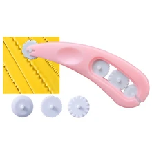 Складные тиснения резак Обледенение сшивание резак нож Sugarcraft 4 колеса паста тиснение Кондитерские инструменты украшения торта Плесень DIY