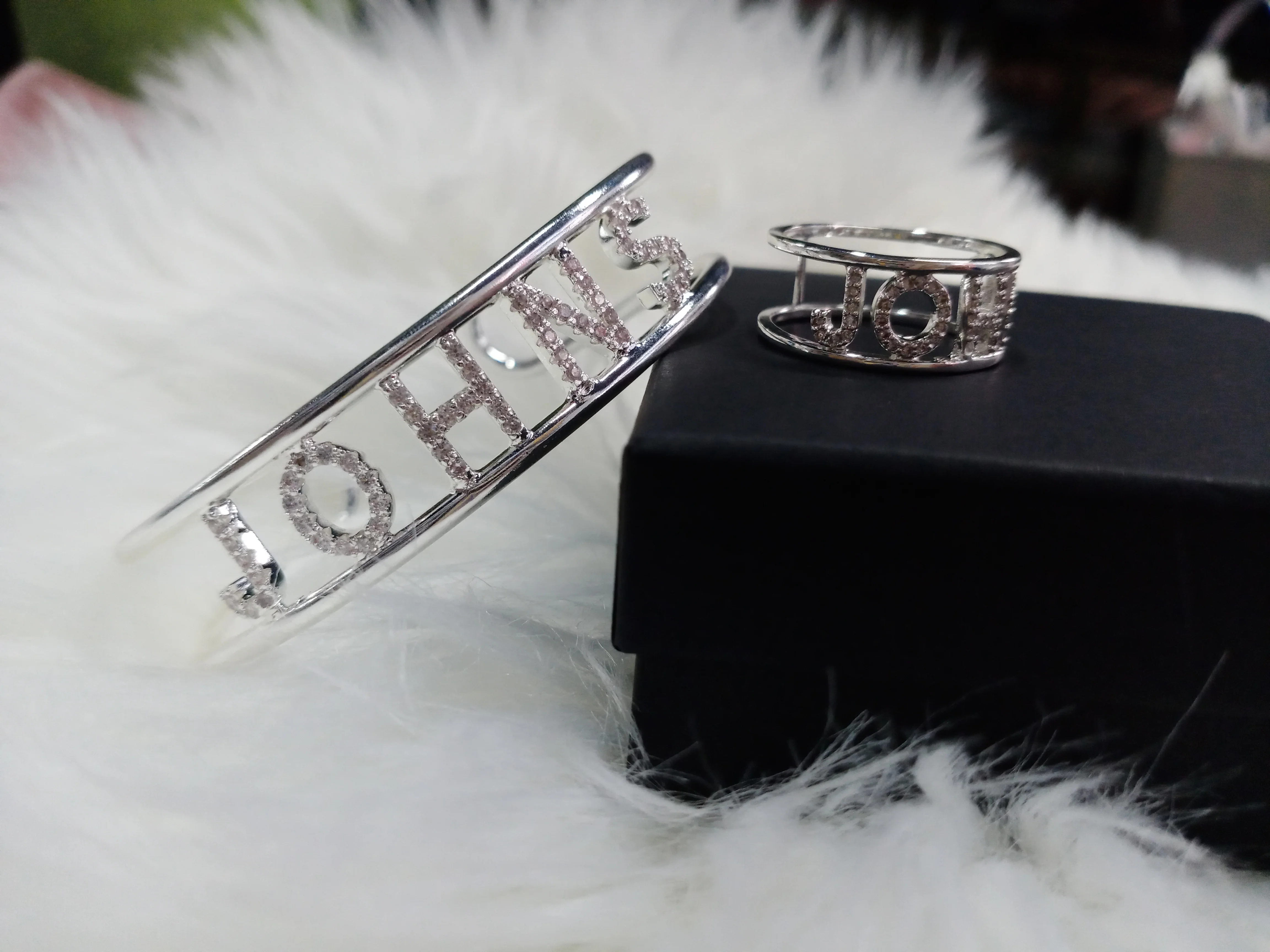 Lateefah Custom Name Bracelet and Ring Set Jewlery Man Bracelet For Women Bangles Name Bracelets for Women Personalized Gift Set