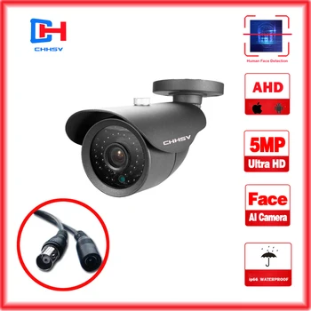 

H.265 5MP Security Face AI AHD Camera Human Detection Outdoor Weatherproof Video Surveillance HD Camera ONVIF for AHD DVR System