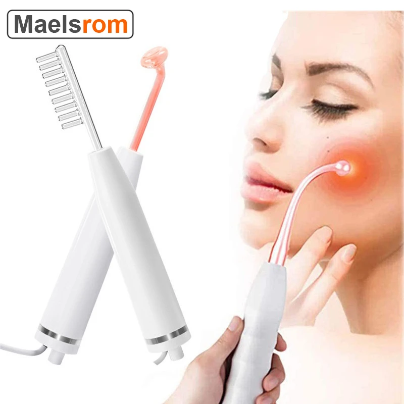 Electrode Wand High Frequency Facial Machine Spot Acne Wrinkles Remover
