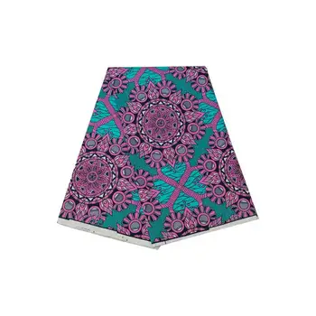 

100%Polyester african real wax print fabric diy sewing materials ankara veritable wax fabric for wedding party dress 6yards