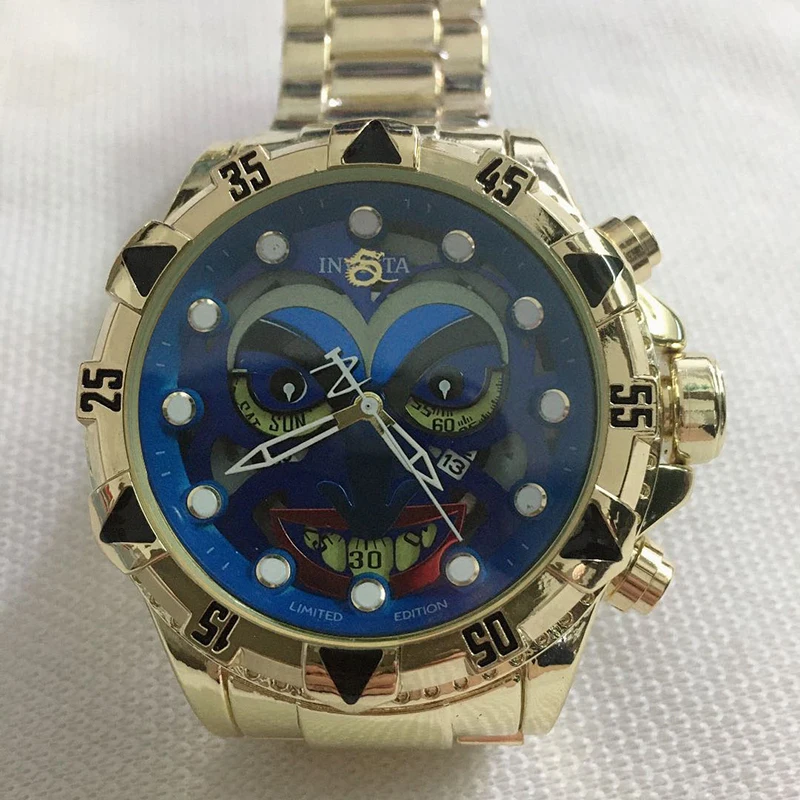 New steel rope clown steel belt men's quartz watch gold fashion casual European and American jewelry couple gifts 