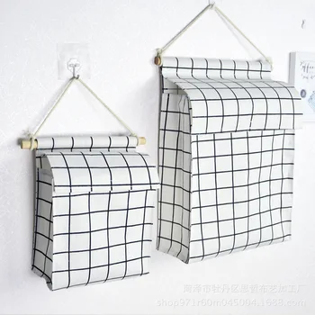 

Wall Hanging Storage Bag Book Sundries Holder Wall Mounted Wardrobe Pouch Cosmetic Toys Underwear Socks Sorting Folding Bag