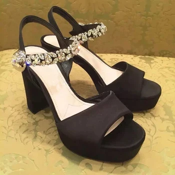 

OllyMurs 2020 new fashion women's shoes Rhinestone buckle