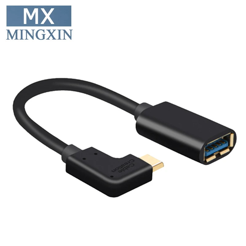 USB-C к USB 3,0 адаптер, 90 градусов USB C штекер к USB A Женский OTG кабель адаптер, совместимый с MacBook Pro