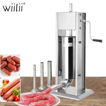 

Manual Stainless Steel Sausage Stuffer 2 Speed Vertical Syringe Sausage Filling Machine Maker Homemade Kitchen Tools