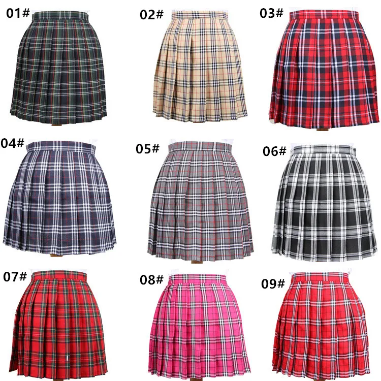 School Dresses Large Size Plaid Pleated Skirt Students Cosplay Anime Pleated Skirt Jk Uniforms Sailor Suit Short Skirts for Girl
